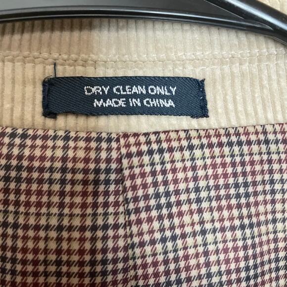 Saddlebred Men’s 44R Tan Corduroy Sport Coat Blazer – Classic 2-Button - Picture 5 of 9